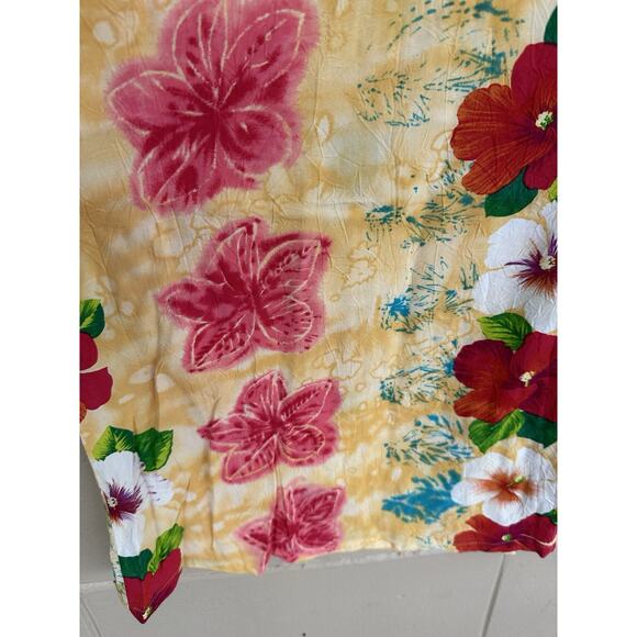 Jams World Floral Print Button Front Sleeveless Dress Strawbiscus Large Vintage - Picture 6 of 10